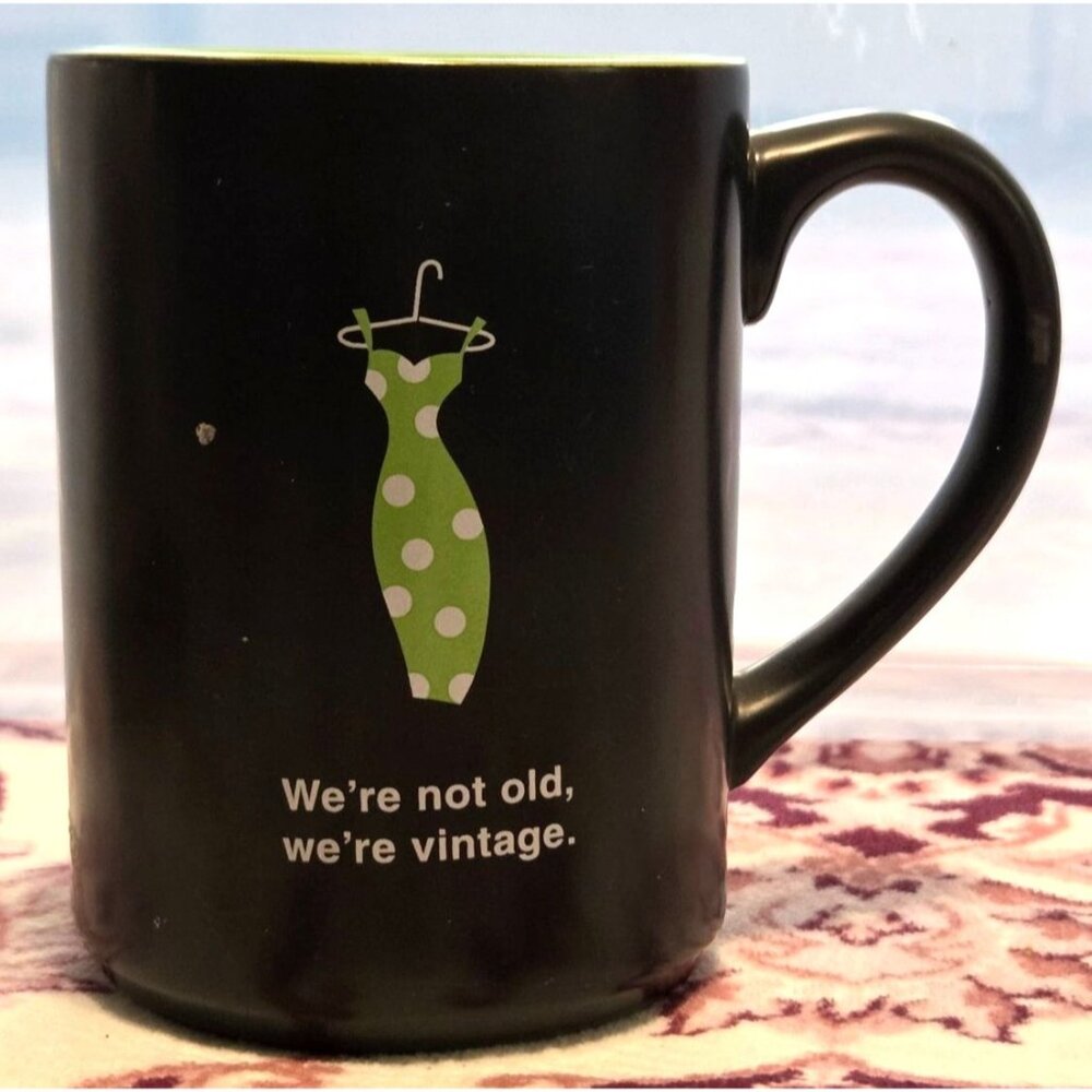 Hallmark "We're Not Old We're Vintage" Coffee Mug Black Birthday Friend Gift